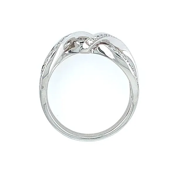 18KW GoldTwisting Swirl Ring with Diamonds Image 4 Franzetti Jewelers Austin, TX
