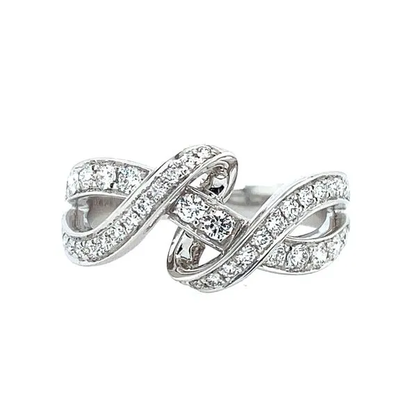 18KW GoldTwisting Swirl Ring with Diamonds Franzetti Jewelers Austin, TX