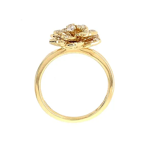 18KY Gold Flower Ring with Diamonds Image 4 Franzetti Jewelers Austin, TX