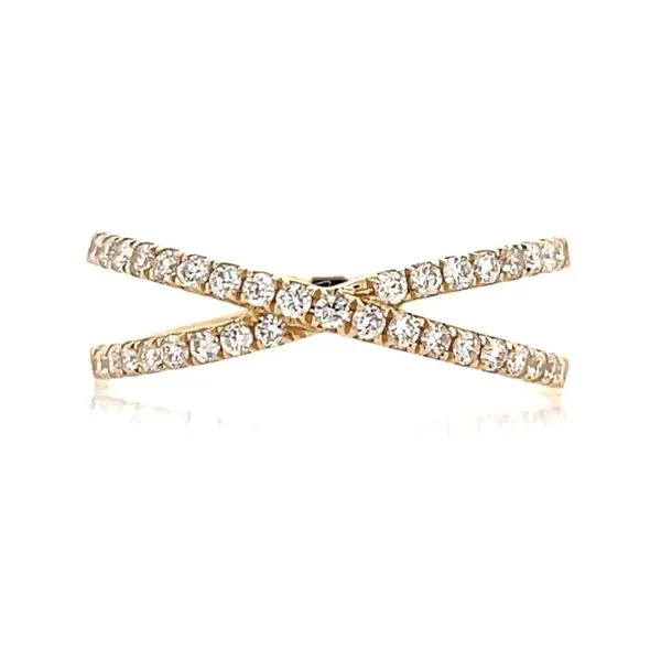 14KY Gold Diamond X Ring Franzetti Jewelers Austin, TX