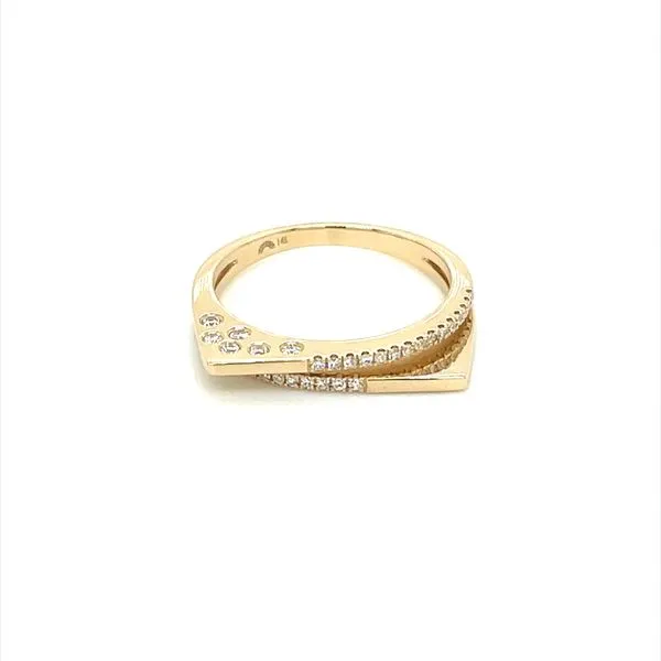 14KY Gold Flat Split Shank Diamond Ring Image 3 Franzetti Jewelers Austin, TX