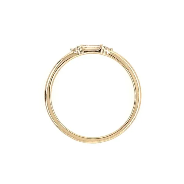 14KY Gold 1/8 CTW Baguette & 2 Round Diamond Stackable Ring Image 4 Franzetti Jewelers Austin, TX