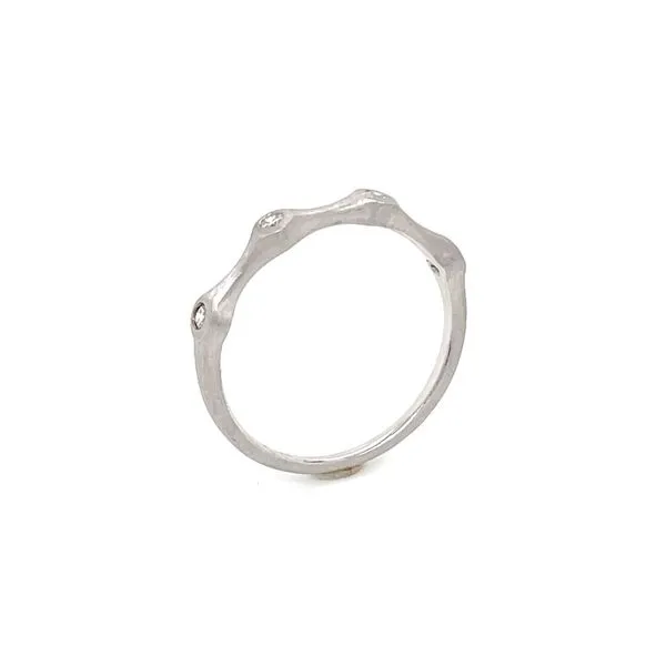 14KW Gold 4 Round Diamond Ring with Satin Finish Image 4 Franzetti Jewelers Austin, TX