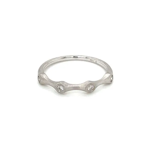 14KW Gold 4 Round Diamond Ring with Satin Finish Franzetti Jewelers Austin, TX