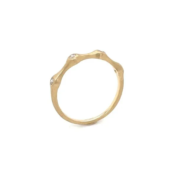 14KY Gold 4 Round Diamond Ring with Satin Finish Image 4 Franzetti Jewelers Austin, TX