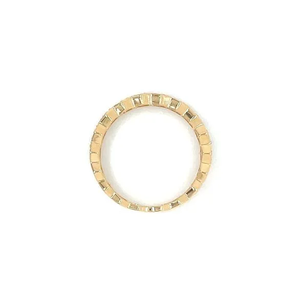 18KY Gold Geometric Hexagon Ring with 10 Round Diamonds Image 5 Franzetti Jewelers Austin, TX