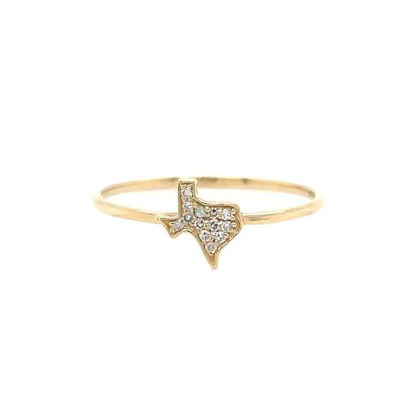 14KY Gold State of Texas Shape Pavé Diamond Ring Image 3 Franzetti Jewelers Austin, TX