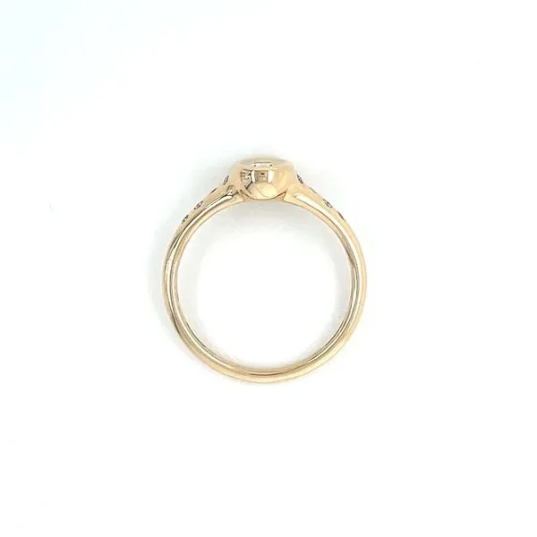 14KY Gold Bezel Set Oval Diamond Ring with Accent Diamonds Image 4 Franzetti Jewelers Austin, TX