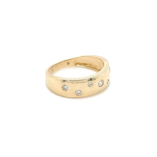 14KY Gold 6 mm Wide Ring with 7 Round Diamonds Image 4 Franzetti Jewelers Austin, TX