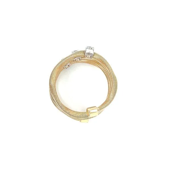 14K Y&W Gold 3 Row Flexible Ring with 3 Diamonds Image 5 Franzetti Jewelers Austin, TX