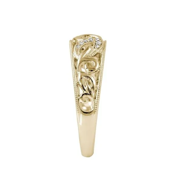 14K Yellow Gold Filagree Ring with Diamonds Image 4 Franzetti Jewelers Austin, TX