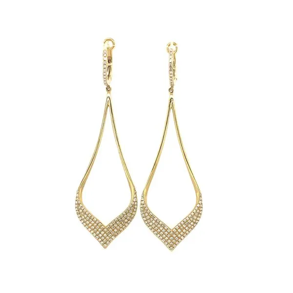 14KY Gold Pavé Diamond Long Dangle Earrings Franzetti Jewelers Austin, TX