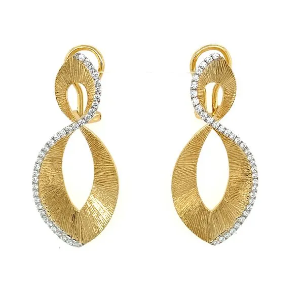 18KY Gold Figue Eight Shape Diamond Earrings 0.52 CTW Franzetti Jewelers Austin, TX