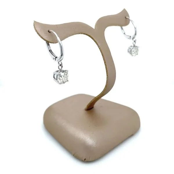 14KW Gold Dangle Earrings with 6 mm Round Diamonds 1.50 CTW Image 4 Franzetti Jewelers Austin, TX