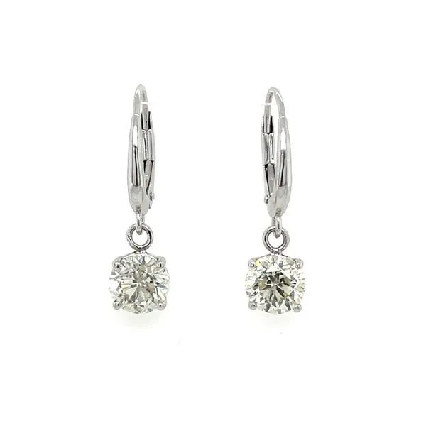 14KW Gold Dangle Earrings with 6 mm Round Diamonds 1.50 CTW Franzetti Jewelers Austin, TX