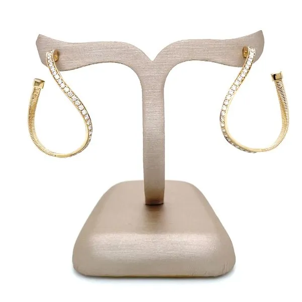 14KY GoldTwisting Curl Earrings with Diamonds Image 5 Franzetti Jewelers Austin, TX