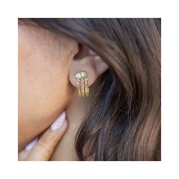 14KY Diamond Statement Ear Climbers with Chain Drops Image 2 Franzetti Jewelers Austin, TX