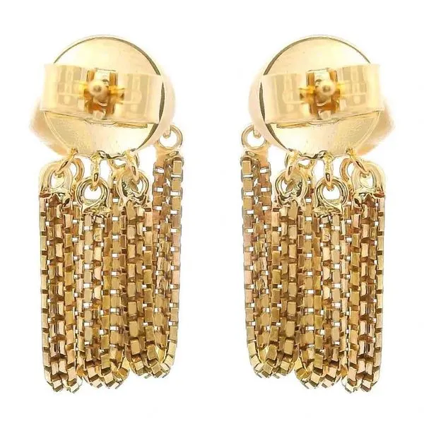 14KY Diamond Statement Ear Climbers with Chain Drops Image 4 Franzetti Jewelers Austin, TX