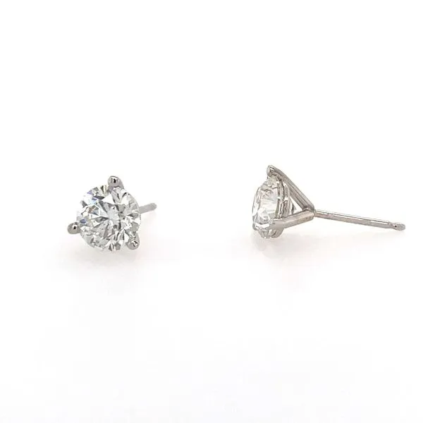 14KW Gold 3 Prong 2.02 CTW GHI SI3-I1 Diamond Stud Earrings Image 2 Franzetti Jewelers Austin, TX