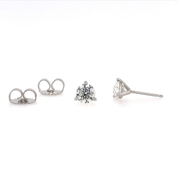 14K White Gold 3-Prong 1 CTW Diamond Stud Earrings Image 3 Franzetti Jewelers Austin, TX
