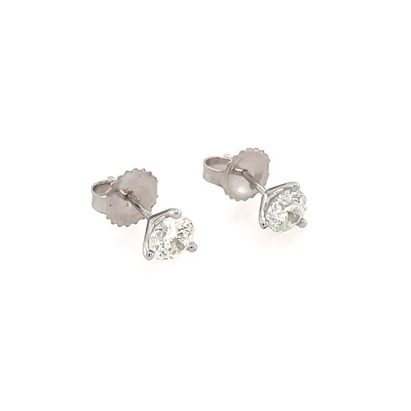 14K White Gold 3-Prong 1 CTW Diamond Stud Earrings Image 4 Franzetti Jewelers Austin, TX