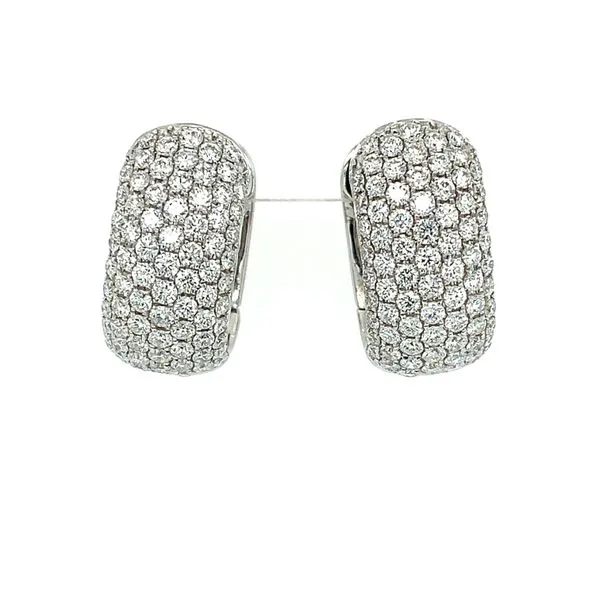18KW Gold Pavé Diamond Huggie Hoop Earrings 1.98 CTW Franzetti Jewelers Austin, TX