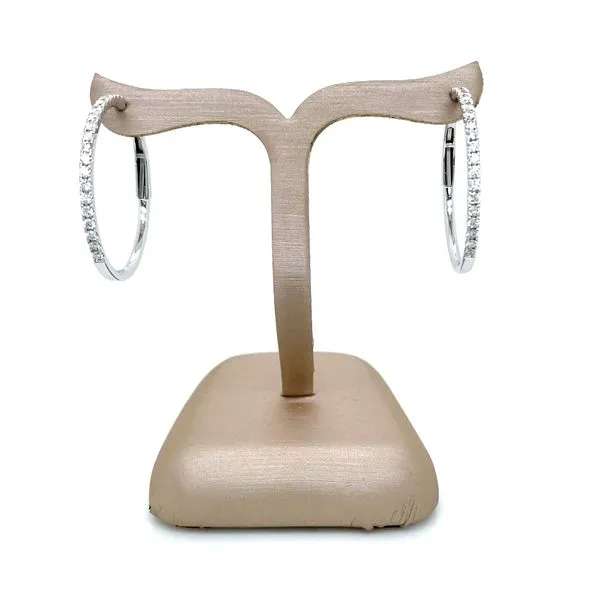 18KW Gold 30 mm Diamond Hoop Earrings 0.81 CTW Image 5 Franzetti Jewelers Austin, TX