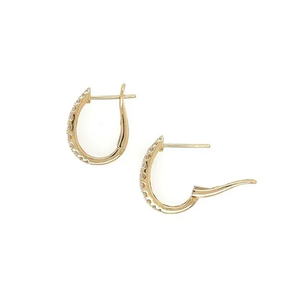 18KY Gold Two Row Pavé Diamond Hoop Earrings 1.06 CTW Image 5 Franzetti Jewelers Austin, TX