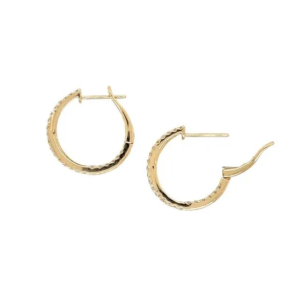 18KY Gold Diamond Crossover Hoop Earrings 1 CTW Image 5 Franzetti Jewelers Austin, TX
