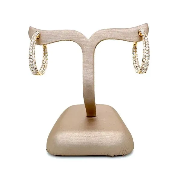 14KY Gold 24 x 22 mm Inside-Outside Diamond Hoop Earrings 1.83 CTW Image 4 Franzetti Jewelers Austin, TX