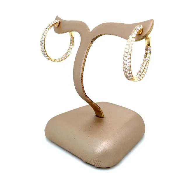 14KY Gold 24 x 22 mm Inside-Outside Diamond Hoop Earrings 1.83 CTW Image 5 Franzetti Jewelers Austin, TX