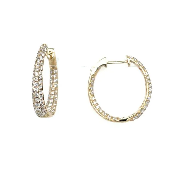 14KY Gold 24 x 22 mm Inside-Outside Diamond Hoop Earrings 1.83 CTW Franzetti Jewelers Austin, TX