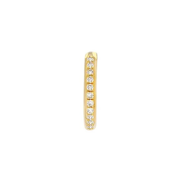 14KY Gold 1/6 CTW Diamond 13.5 MM Huggie Hoop Earrings Image 3 Franzetti Jewelers Austin, TX