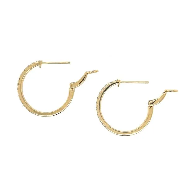 18KY Gold 21 mm Diamond Hoop Earrings 1/2 CTW Image 3 Franzetti Jewelers Austin, TX