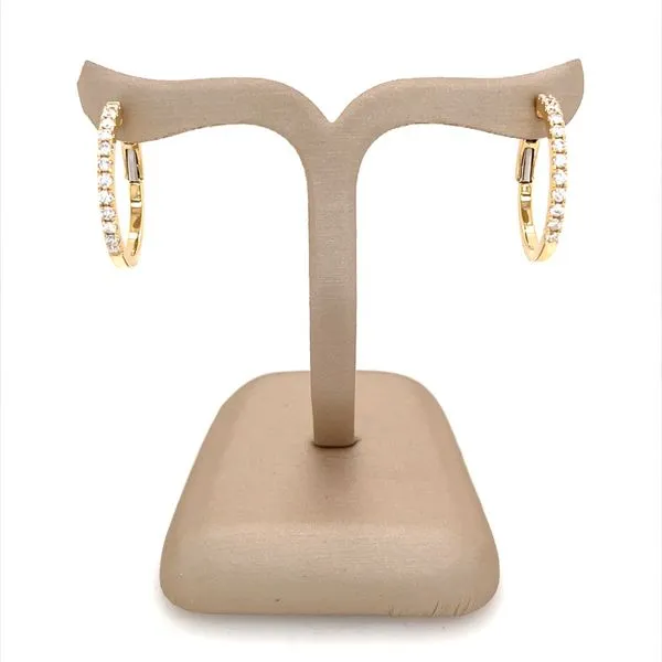 18KY Gold 21 mm Diamond Hoop Earrings 1/2 CTW Image 4 Franzetti Jewelers Austin, TX