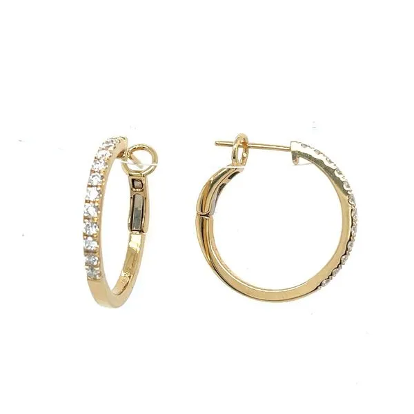 18KY Gold 21 mm Diamond Hoop Earrings 1/2 CTW Franzetti Jewelers Austin, TX