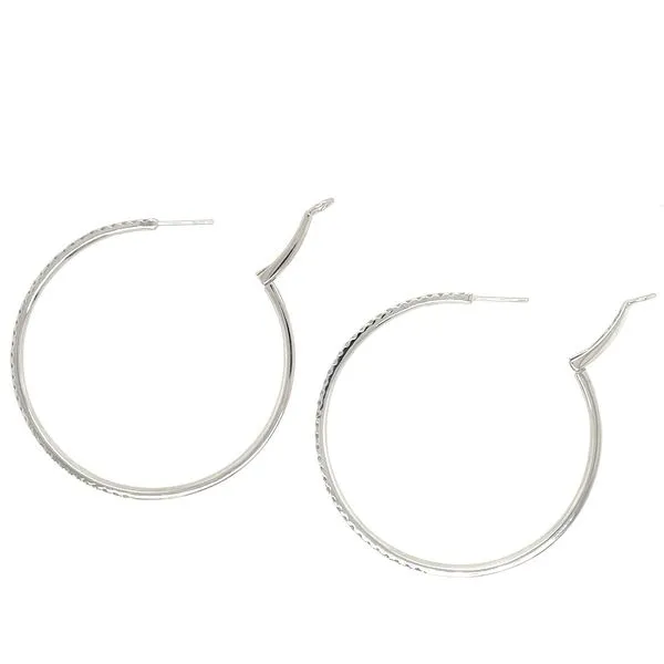 18KW Gold 50 mm Diamond Hoop Earrings 1.65 CTW Image 3 Franzetti Jewelers Austin, TX