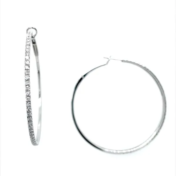 18KW Gold 50 mm Diamond Hoop Earrings 1.65 CTW Franzetti Jewelers Austin, TX