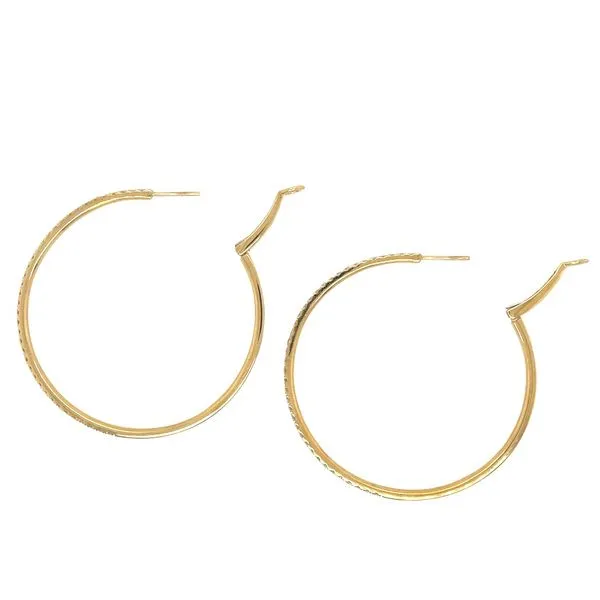 18KY Gold 50 mm Diamond Hoop Earrings 1.60 CTW Image 3 Franzetti Jewelers Austin, TX