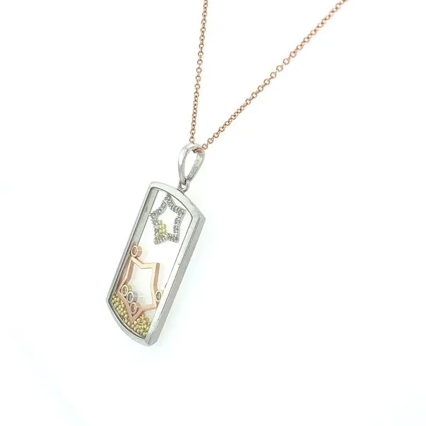 14K 3-Tone Gold Star Pendant with Diamonds Image 3 Franzetti Jewelers Austin, TX