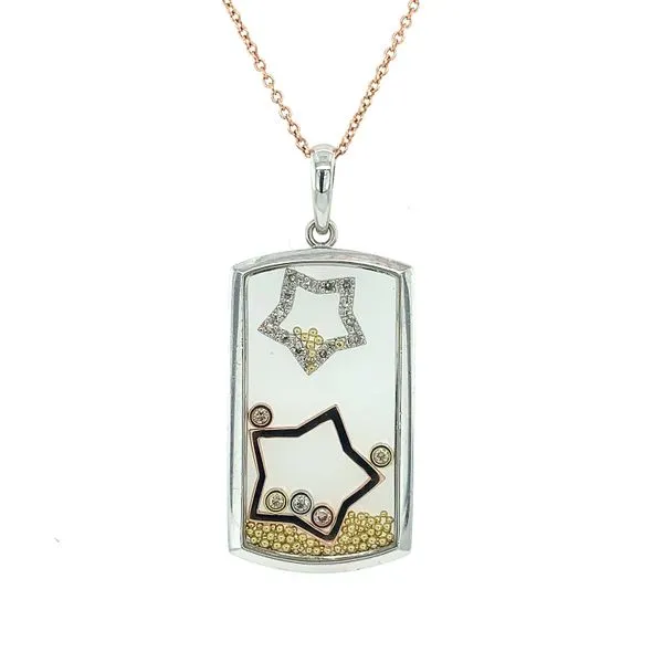 14K 3-Tone Gold Star Pendant with Diamonds Franzetti Jewelers Austin, TX