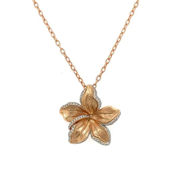 14KR Gold Flower Pendant with Diamonds Franzetti Jewelers Austin, TX