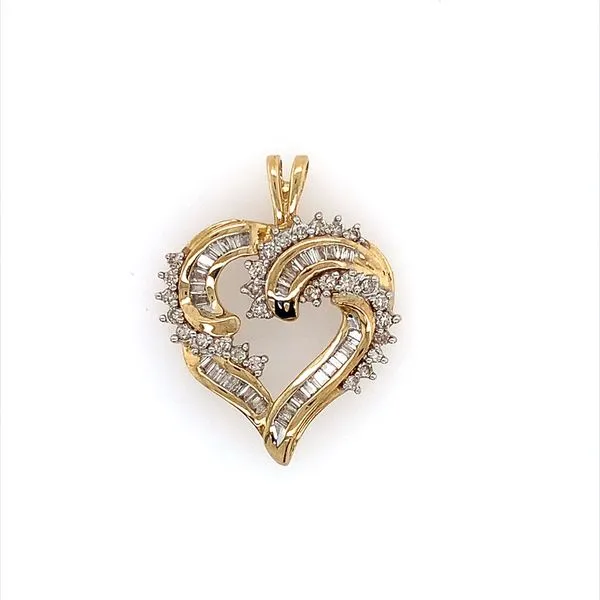 Estate: 10KY Gold Heart Shape Peandant with Diamonds Franzetti Jewelers Austin, TX