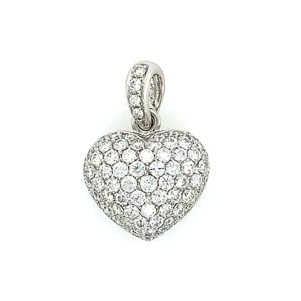 18KW Gold Pavé Diamond Heart Pendant Franzetti Jewelers Austin, TX