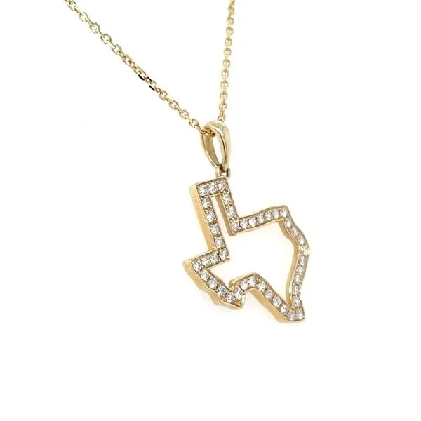 14K Yellow Gold Texas Pendant with Diamonds Image 5 Franzetti Jewelers Austin, TX