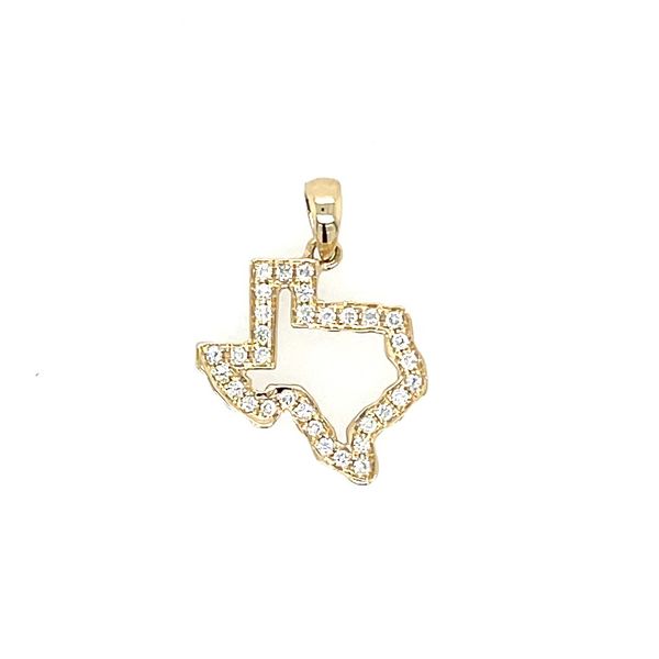 14K Yellow Gold Texas Pendant with Diamonds Franzetti Jewelers Austin, TX