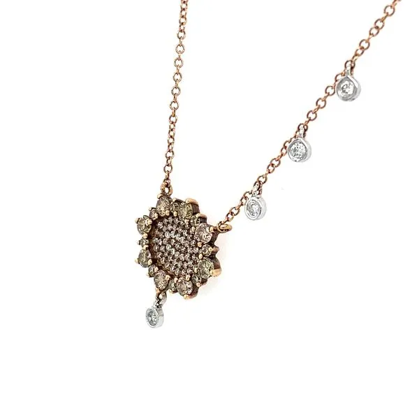 18KR Gold Cognac Diamonds & White Diamonds Necklace - 16