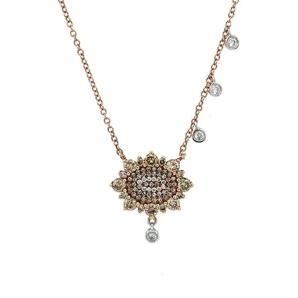 18KR Gold Cognac Diamonds & White Diamonds Necklace - 16