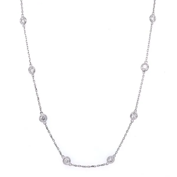 14KW Gold Diamond Station Necklace 2 CTW - 18