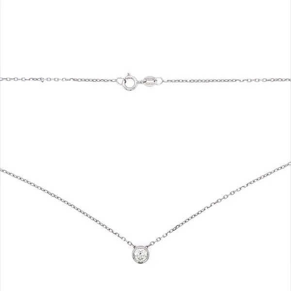 14KW Gold Necklace with 0.32 Carat Diamond Slide Pendant - 18